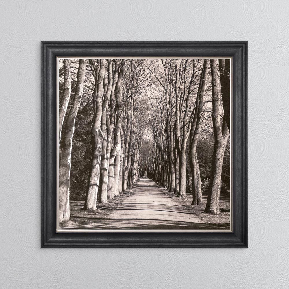 Mono Path with Silver Foil Embellishment - Framed Wall Art