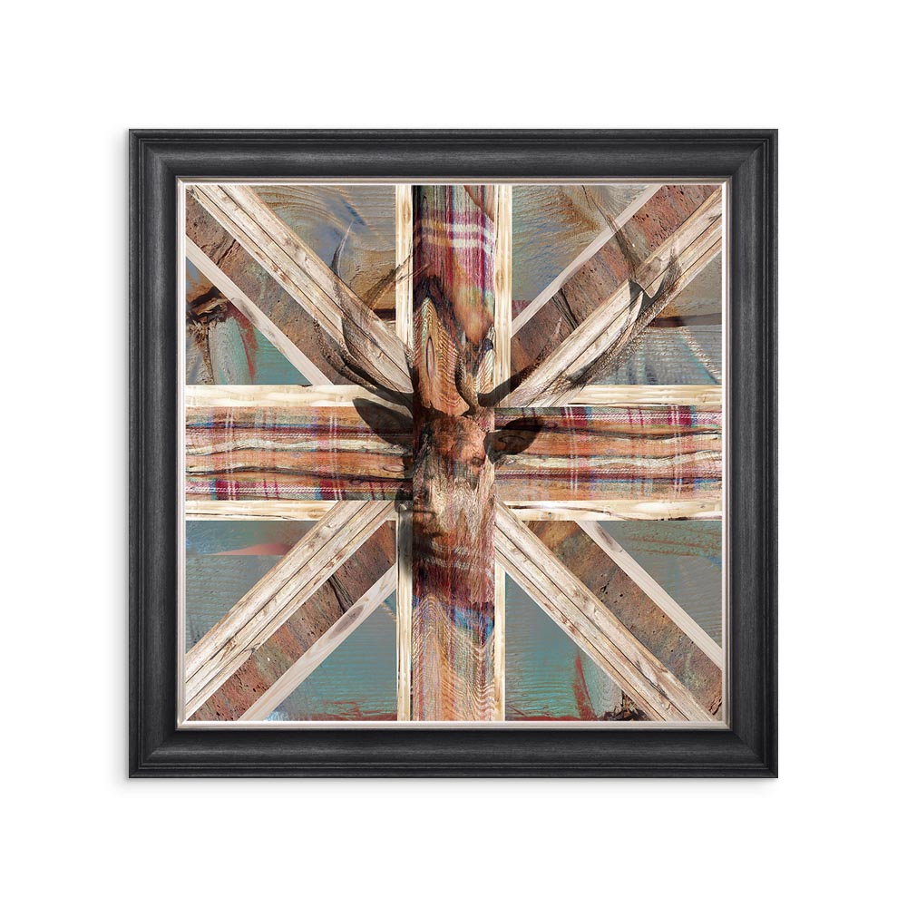 Shabby Chic Stag Framed Wall Art