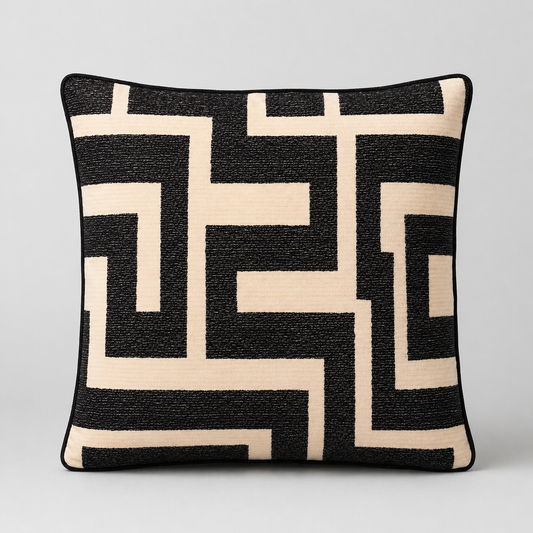Abstract Organic Maze Velvet Cushion - 60 x 60