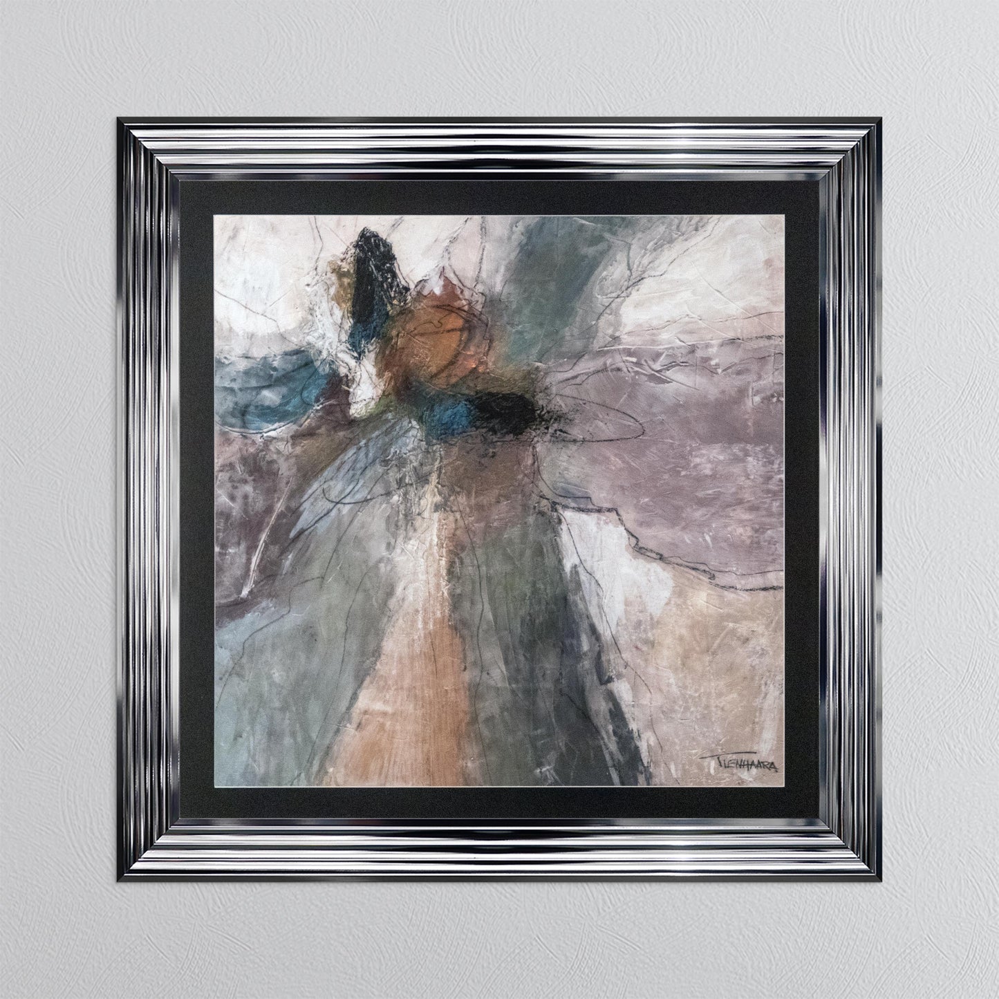 Abstract Bloom 1 with Black Mount Framed Wall Art