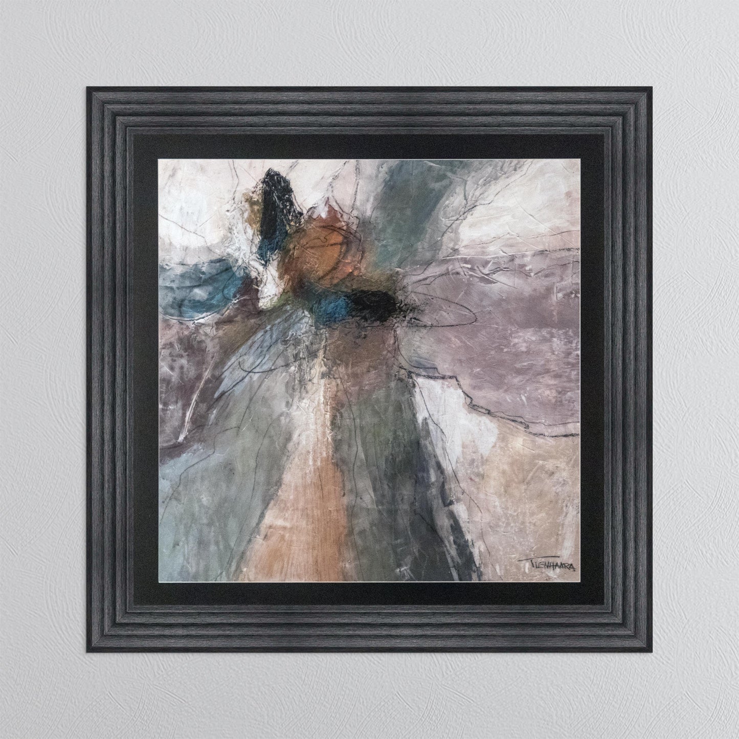 Abstract Bloom 1 with Black Mount Framed Wall Art