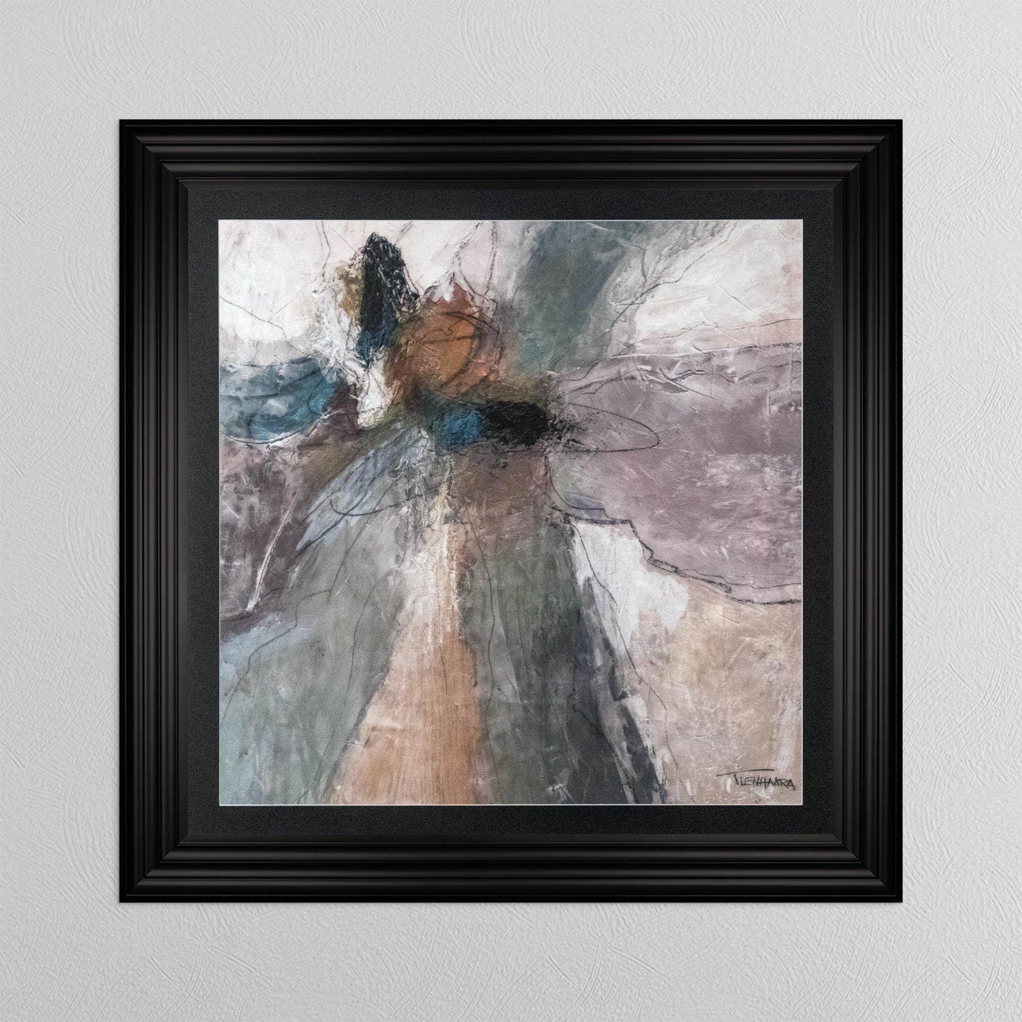 Abstract Bloom 1 with Black Mount Framed Wall Art