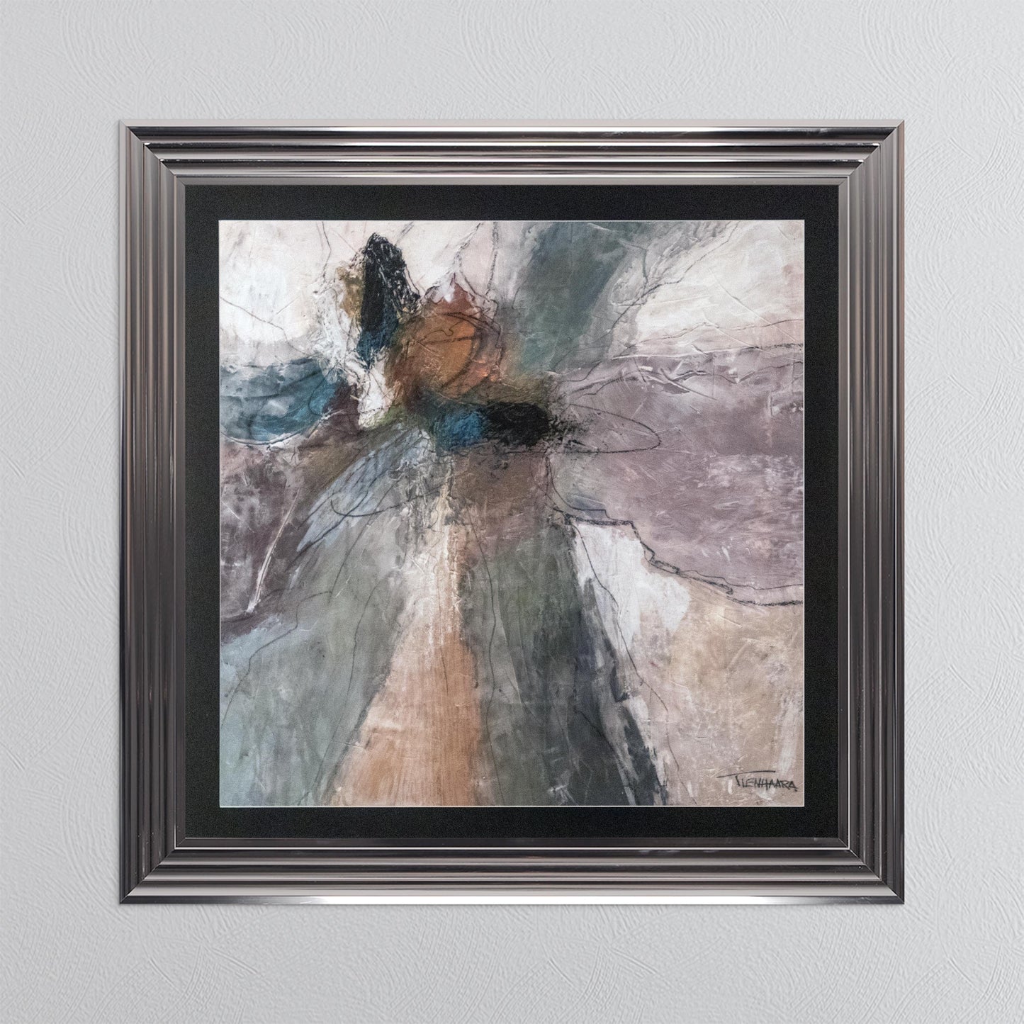 Abstract Bloom 1 with Black Mount Framed Wall Art