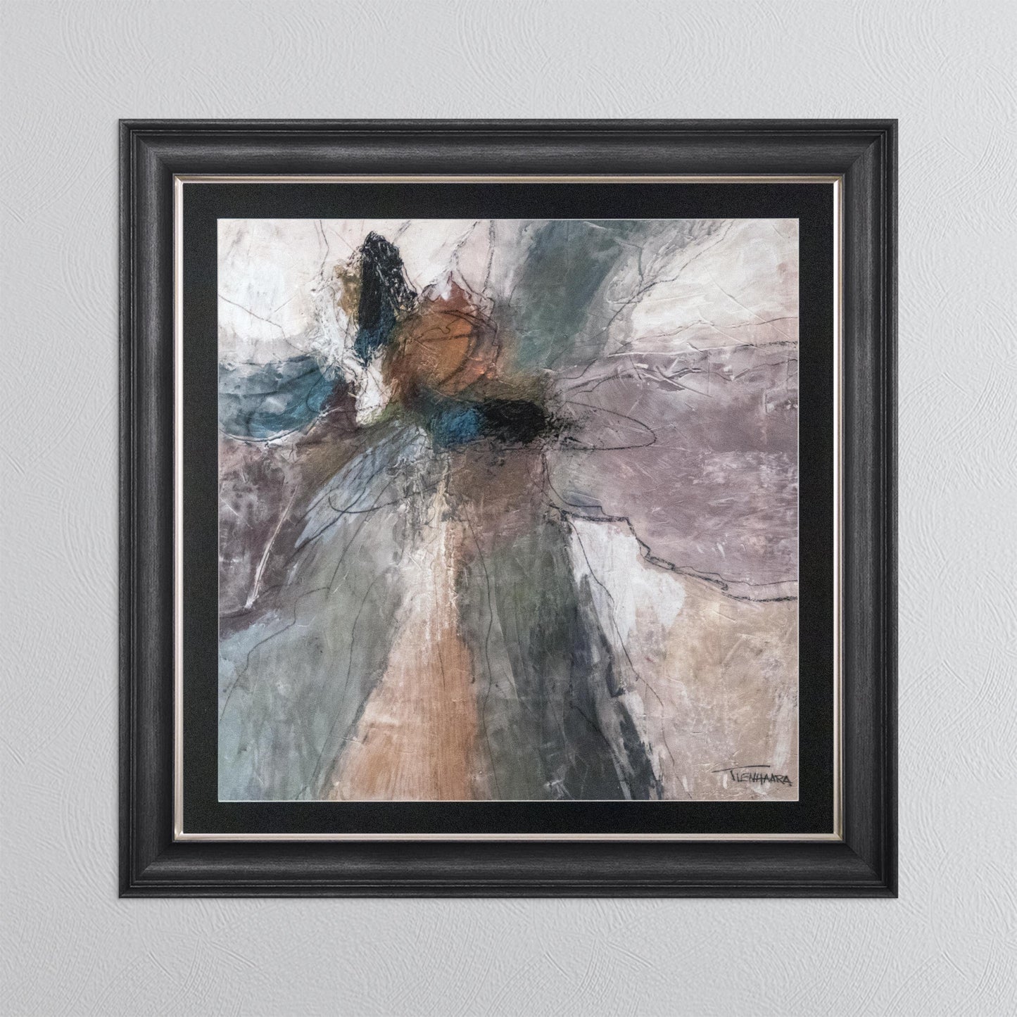 Abstract Bloom 1 with Black Mount Framed Wall Art