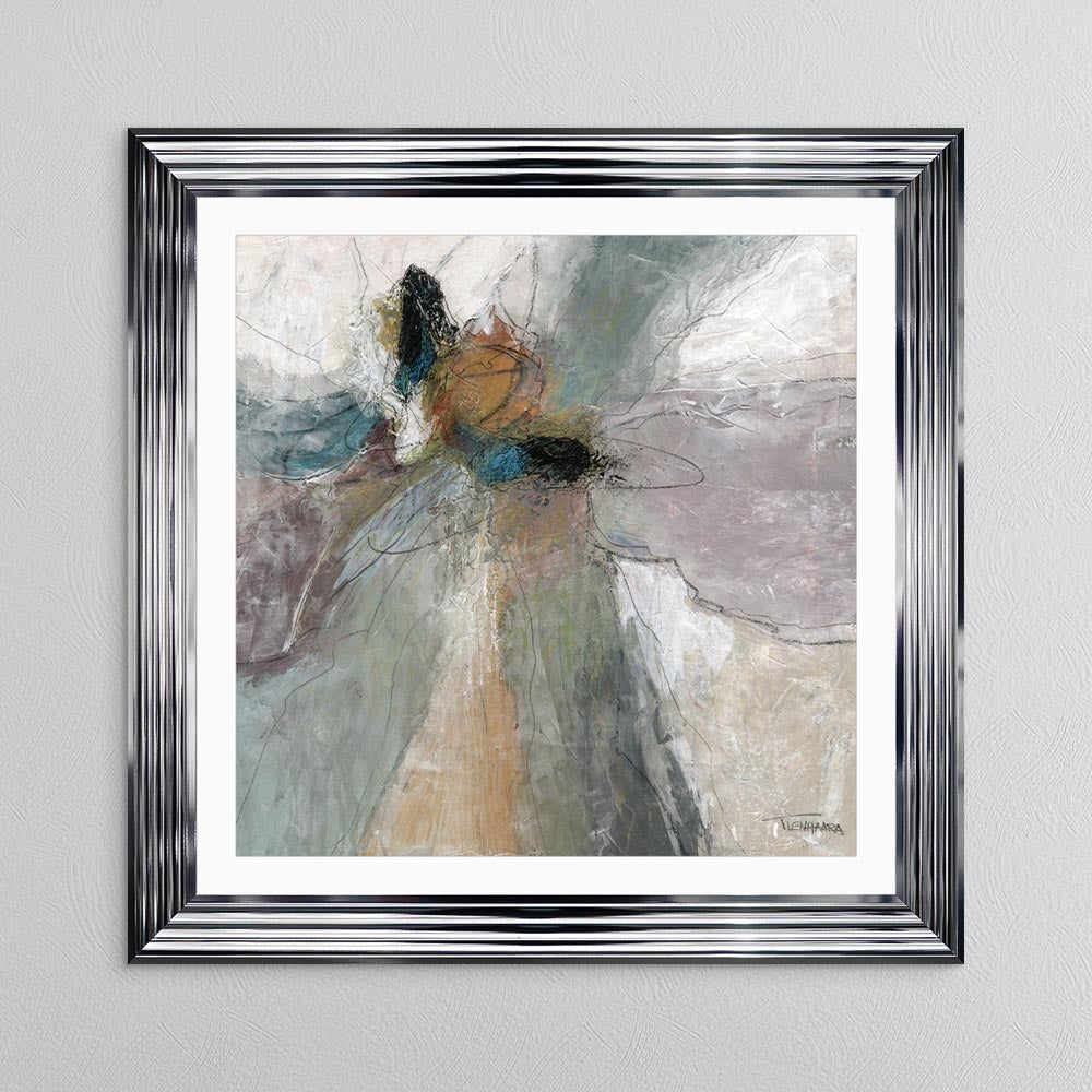 Abstract Bloom 1 with White Mount Framed Wall Art