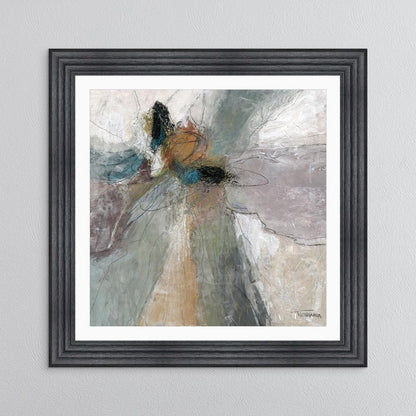 Abstract Bloom 1 with White Mount Framed Wall Art