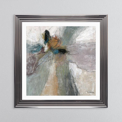 Abstract Bloom 1 with White Mount Framed Wall Art