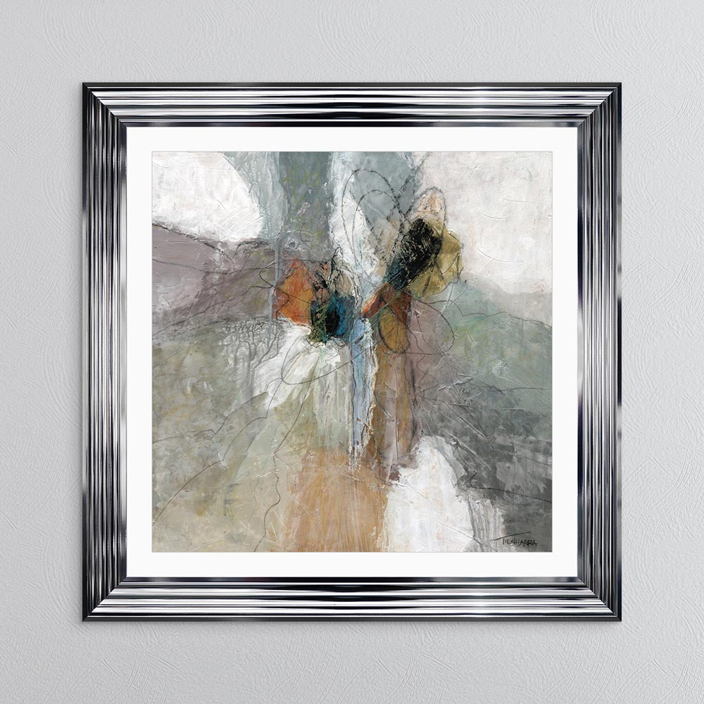 Abstract Bloom 2 with White Mount Framed Wall Art