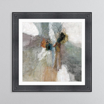 Abstract Bloom 2 with White Mount Framed Wall Art