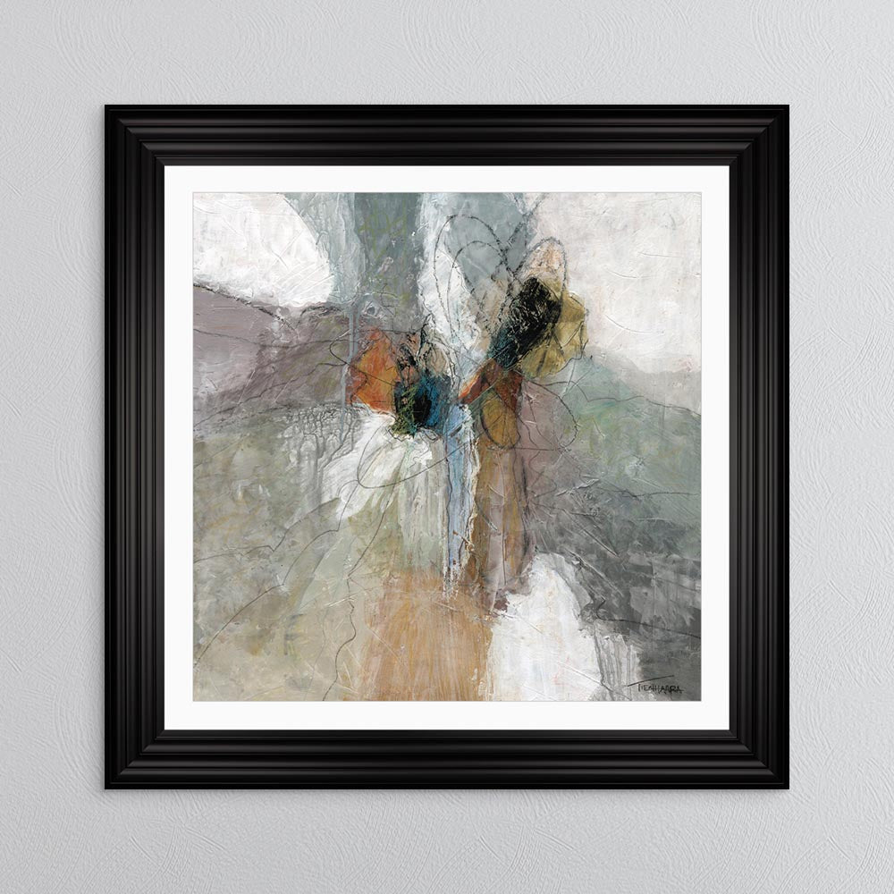 Abstract Bloom 2 with White Mount Framed Wall Art
