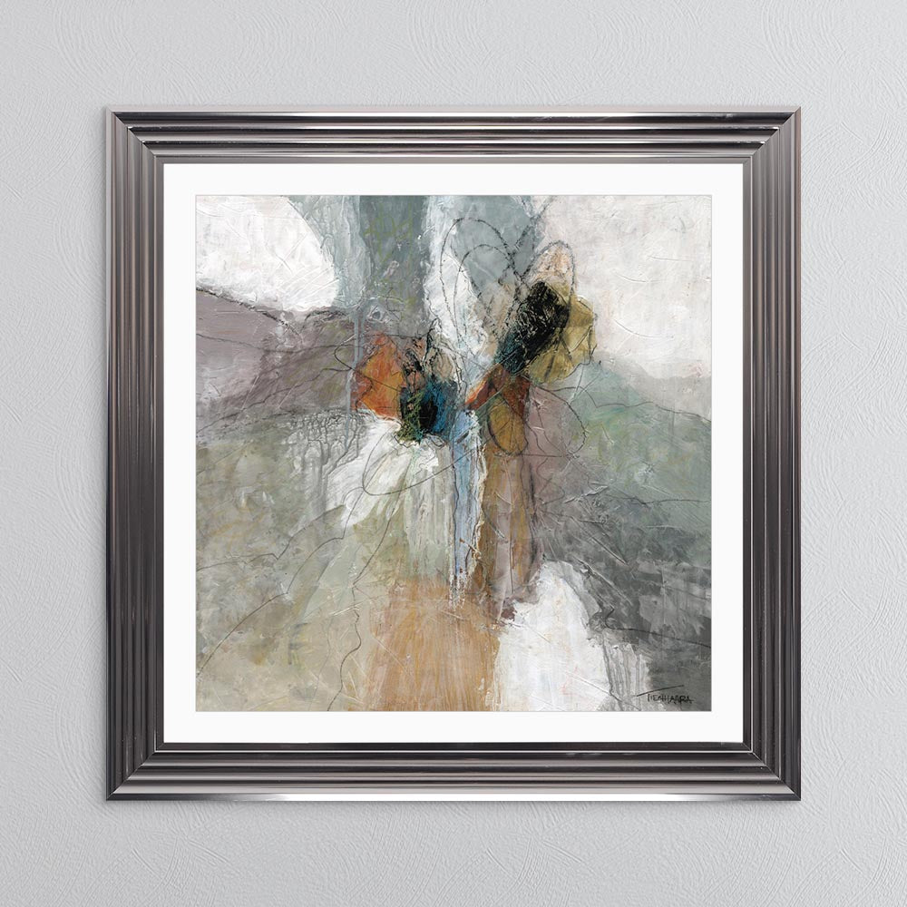 Abstract Bloom 2 with White Mount Framed Wall Art