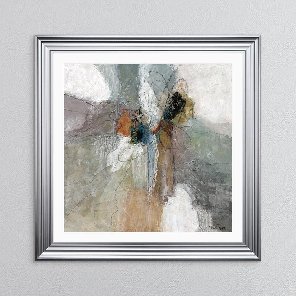 Abstract Bloom 2 with White Mount Framed Wall Art