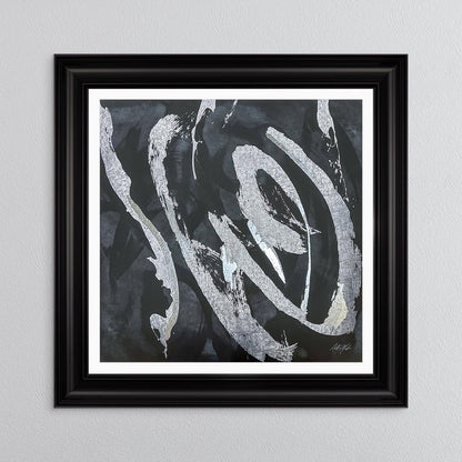 Abstract Swirls No. 2 with White Mount Framed Wall Art