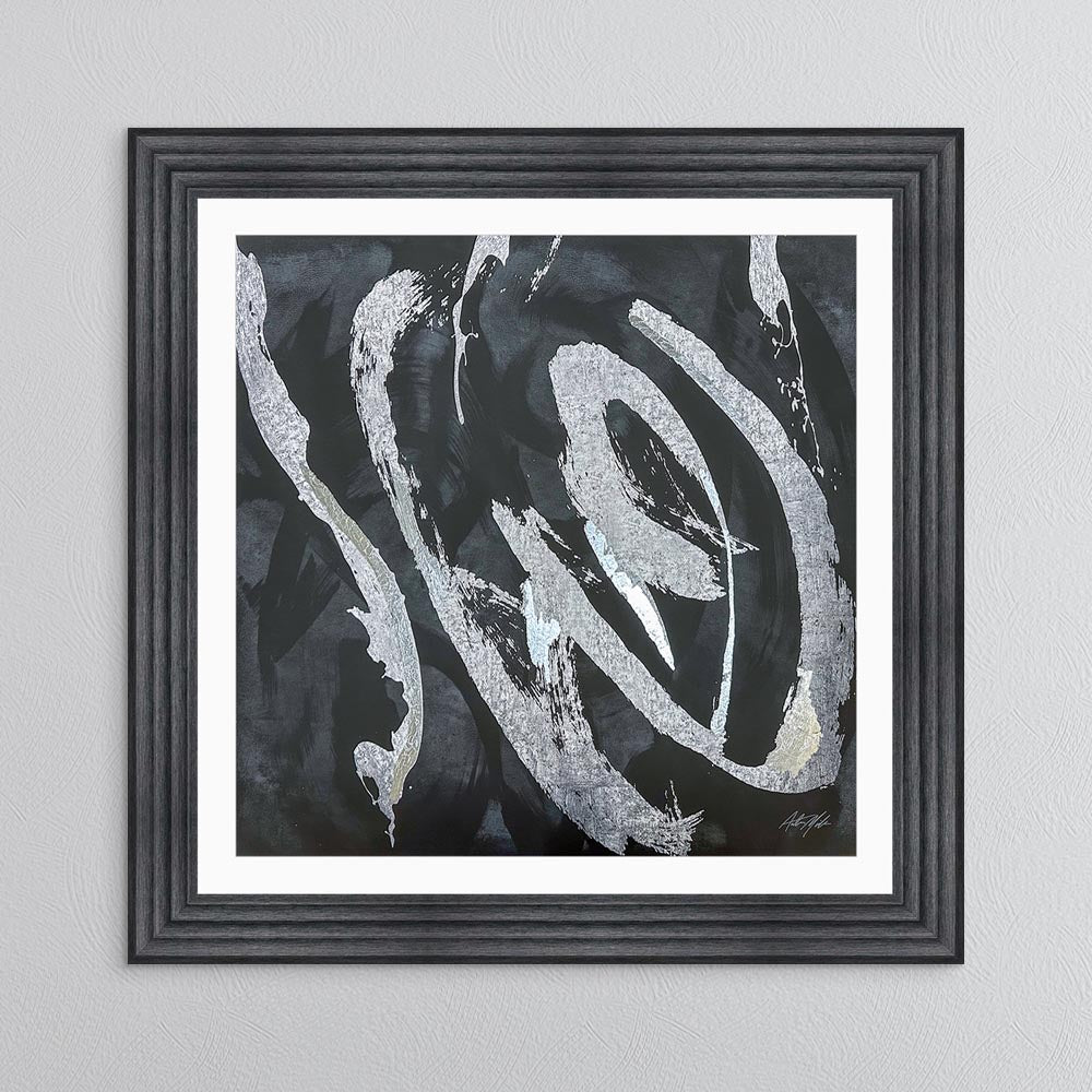 Abstract Swirls No. 2 with White Mount Framed Wall Art