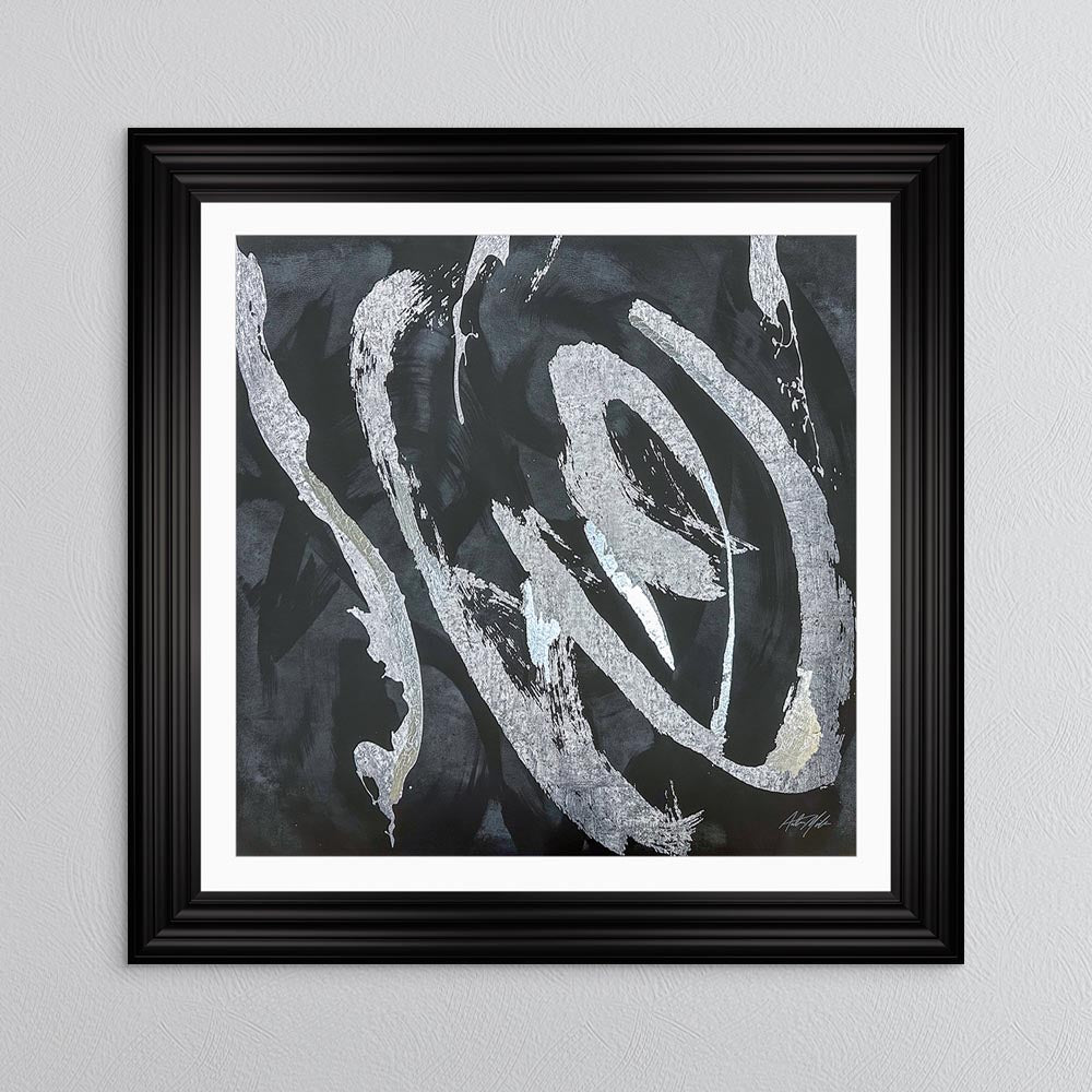 Abstract Swirls No. 2 with White Mount Framed Wall Art