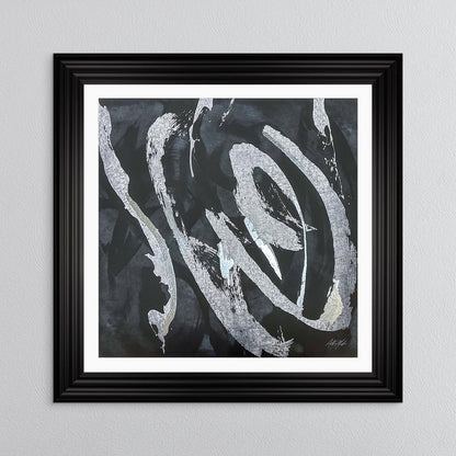 Abstract Swirls No. 2 with White Mount Framed Wall Art