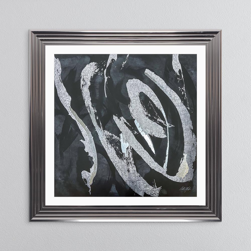 Abstract Swirls No. 2 with White Mount Framed Wall Art