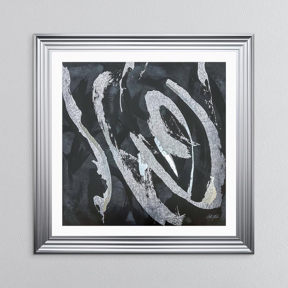 Abstract Swirls No. 2 with White Mount Framed Wall Art