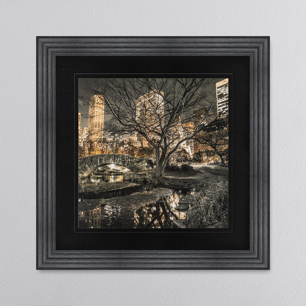 Central Park with Black Mount Framed Wall Art