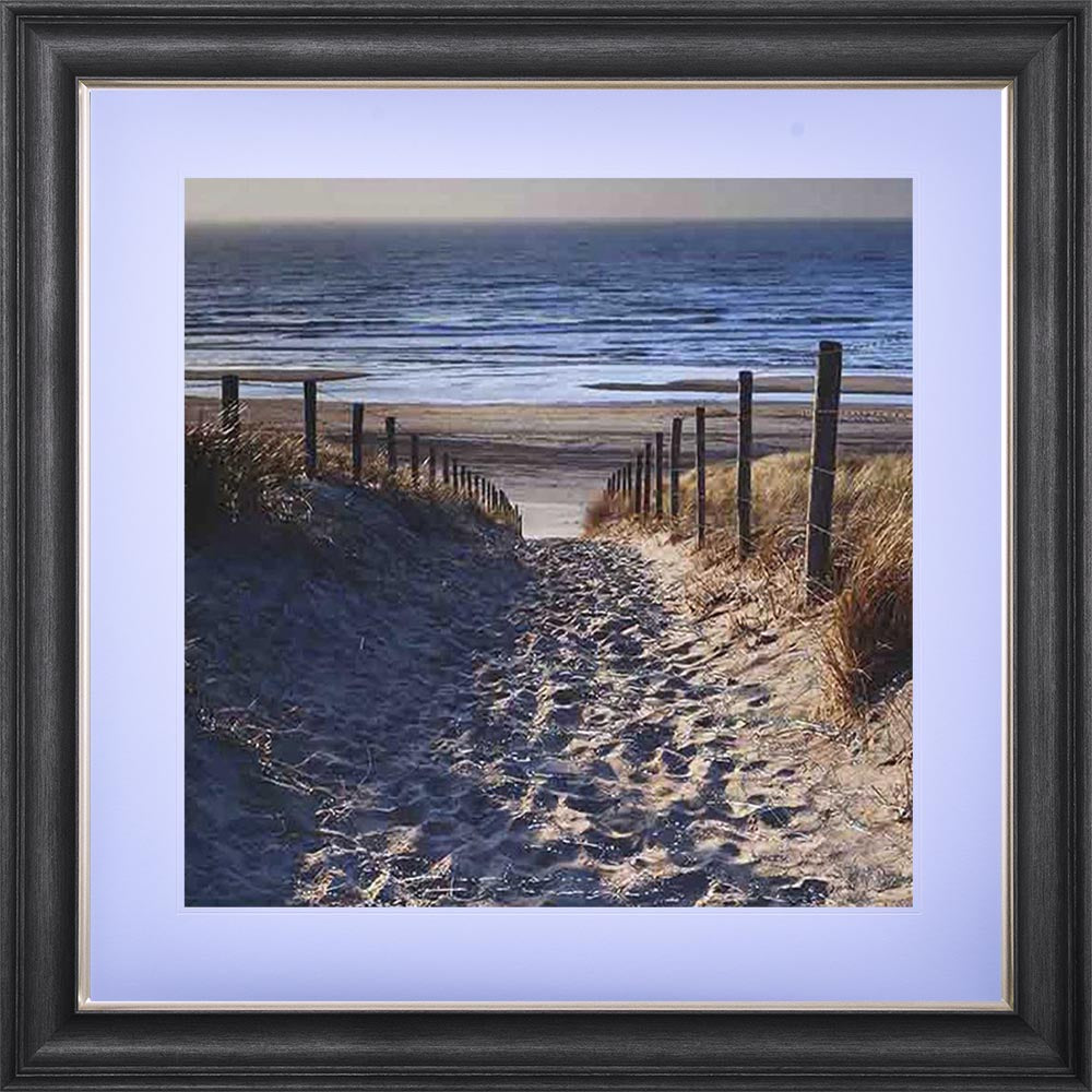 Path To The Beach with White Mount Framed Wall Art