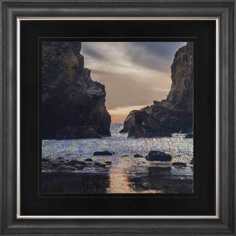 Hidden Beach with Black Mount Framed Wall Art