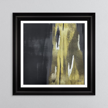 Black & Gold Abstract No. 1 with White Mount Framed Wall Art