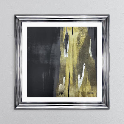 Black & Gold Abstract No. 1 with White Mount Framed Wall Art