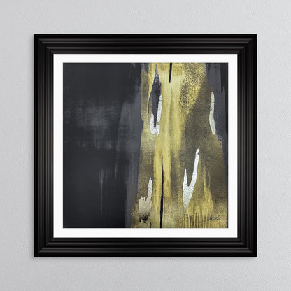 Black & Gold Abstract No. 1 with White Mount Framed Wall Art