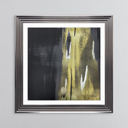 Black & Gold Abstract No. 1 with White Mount Framed Wall Art