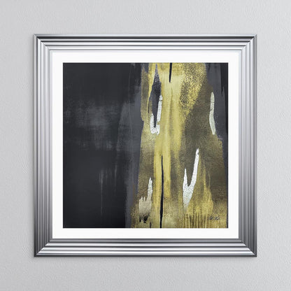 Black & Gold Abstract No. 1 with White Mount Framed Wall Art