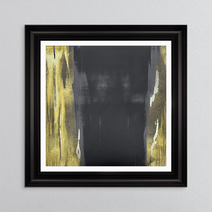 Black & Gold Abstract No. 2 with White Mount Framed Wall Art