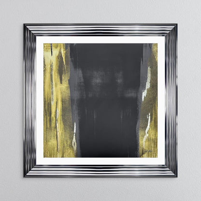 Black & Gold Abstract No. 2 with White Mount Framed Wall Art