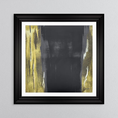 Black & Gold Abstract No. 2 with White Mount Framed Wall Art