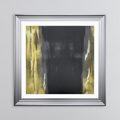 Black & Gold Abstract No. 2 with White Mount Framed Wall Art