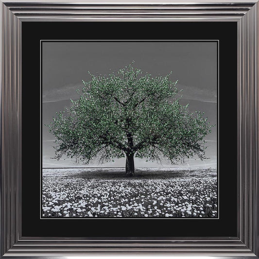 Emerald Cherry Tree with Black Mount Framed Wall Art
