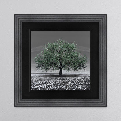Emerald Cherry Tree with Black Mount Framed Wall Art