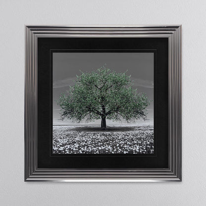 Emerald Cherry Tree with Black Mount Framed Wall Art