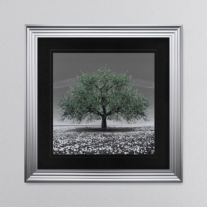 Emerald Cherry Tree with Black Mount Framed Wall Art