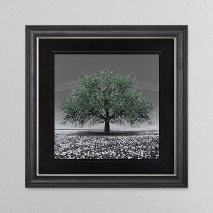 Emerald Cherry Tree with Black Mount Framed Wall Art