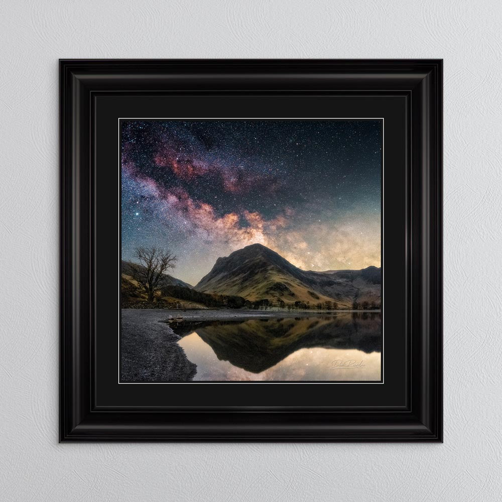Buttermere Shore Milky Way with Black Mount Framed Wall Art