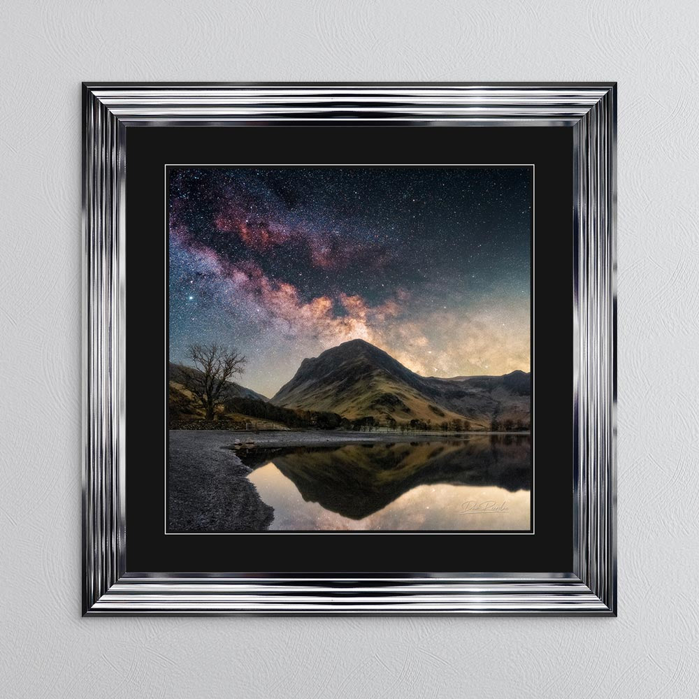 Buttermere Shore Milky Way with Black Mount Framed Wall Art