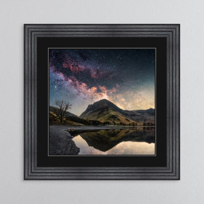 Buttermere Shore Milky Way with Black Mount Framed Wall Art
