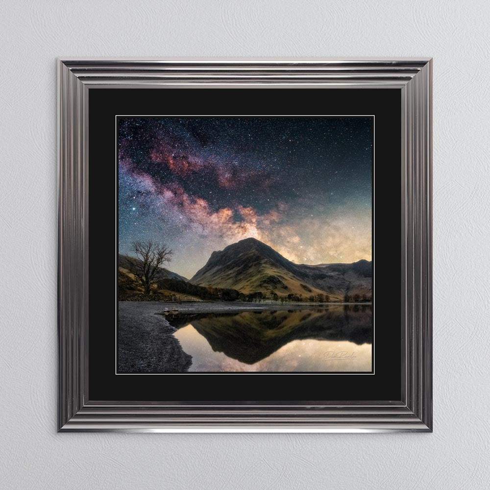 Buttermere Shore Milky Way with Black Mount Framed Wall Art
