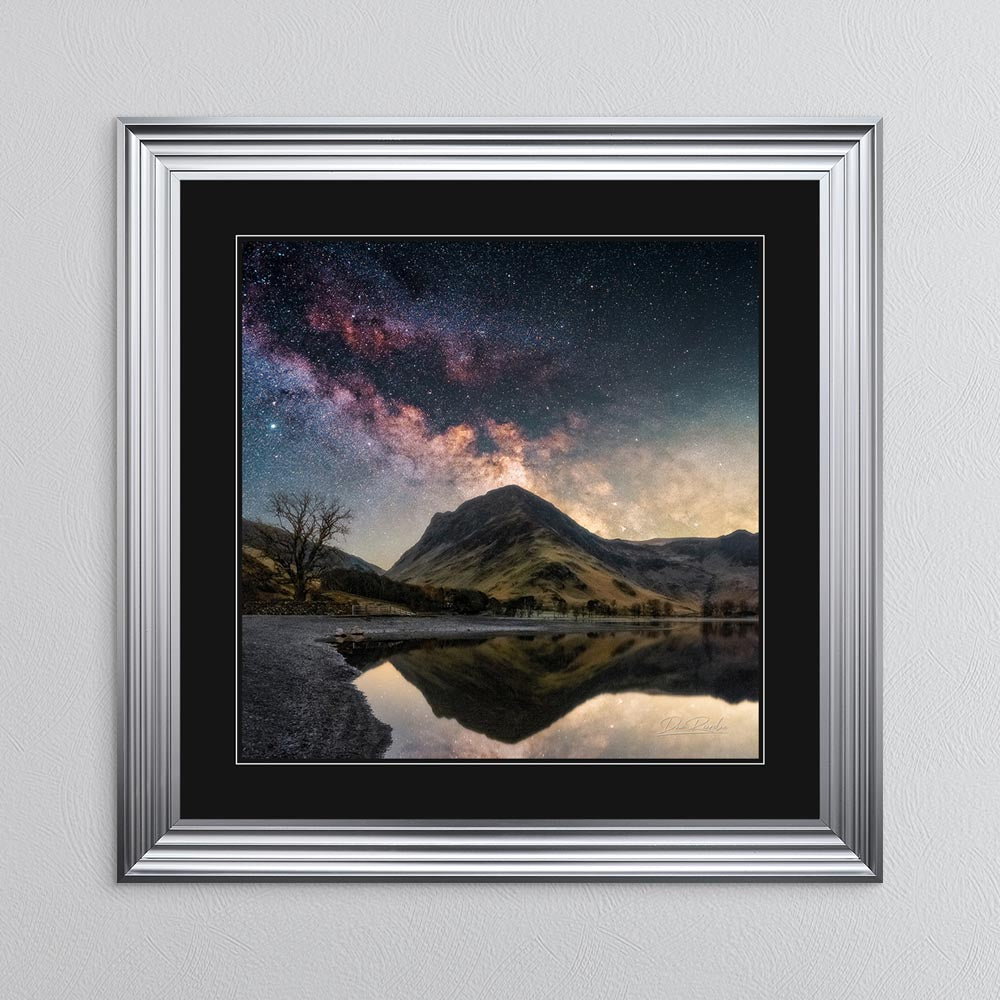 Buttermere Shore Milky Way with Black Mount Framed Wall Art