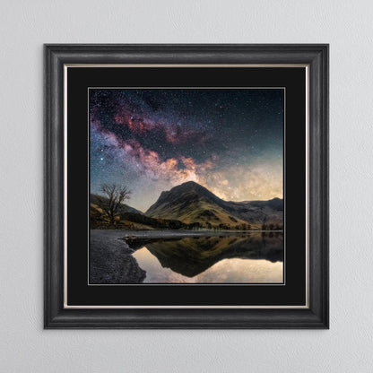 Buttermere Shore Milky Way with Black Mount Framed Wall Art