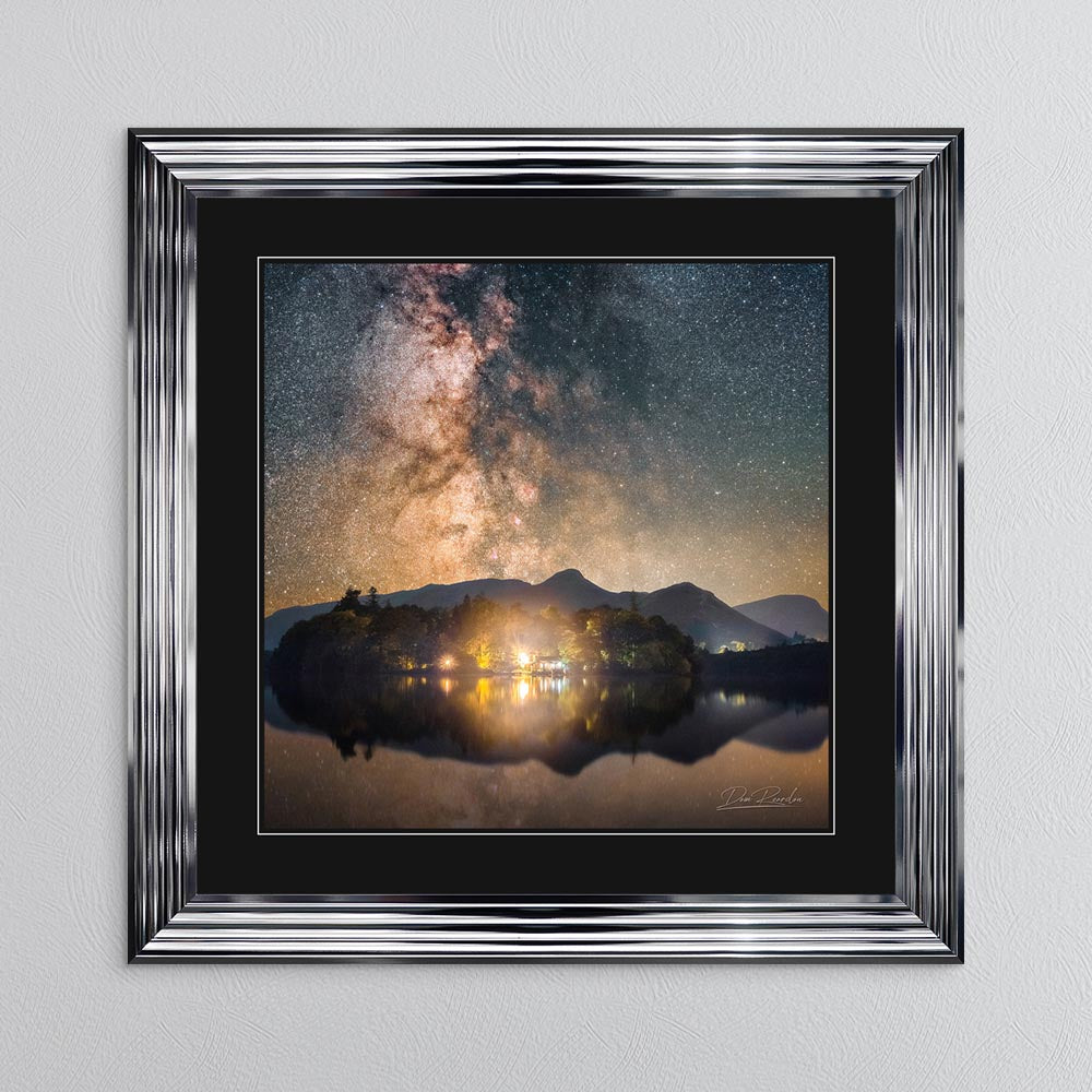 Derwentwater Reflection Milky Way with Black Mount Framed Wall Art