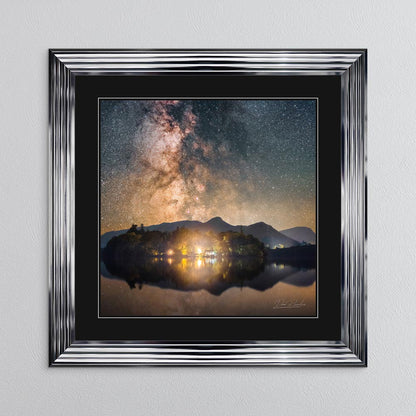 Derwentwater Reflection Milky Way with Black Mount Framed Wall Art