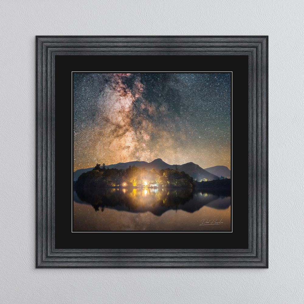 Derwentwater Reflection Milky Way with Black Mount Framed Wall Art