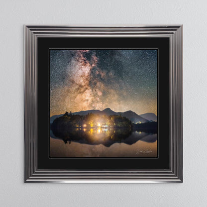 Derwentwater Reflection Milky Way with Black Mount Framed Wall Art