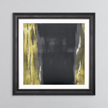 Black & Gold Abstract No. 2 with White Mount Framed Wall Art